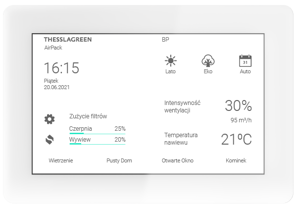 Thessla Green obsługa i steorwanie panel Air++